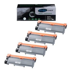 digitoner compatible toner cartridge replacement for brother tn630 tn660 tn-660 tn-630 high yield for use in brother dcp-l2540dw l2560dw hl-l2300d l2360dw l2380dw mfc-l2680w l2685dw [black, 4 pack]