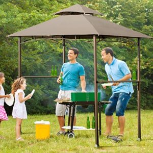 EnjoyShop 8' x 5' Outdoor Barbecue Grill Gazebo Canopy Tent BBQ Shelter Perfect Beautiful Classic Elegant Useful