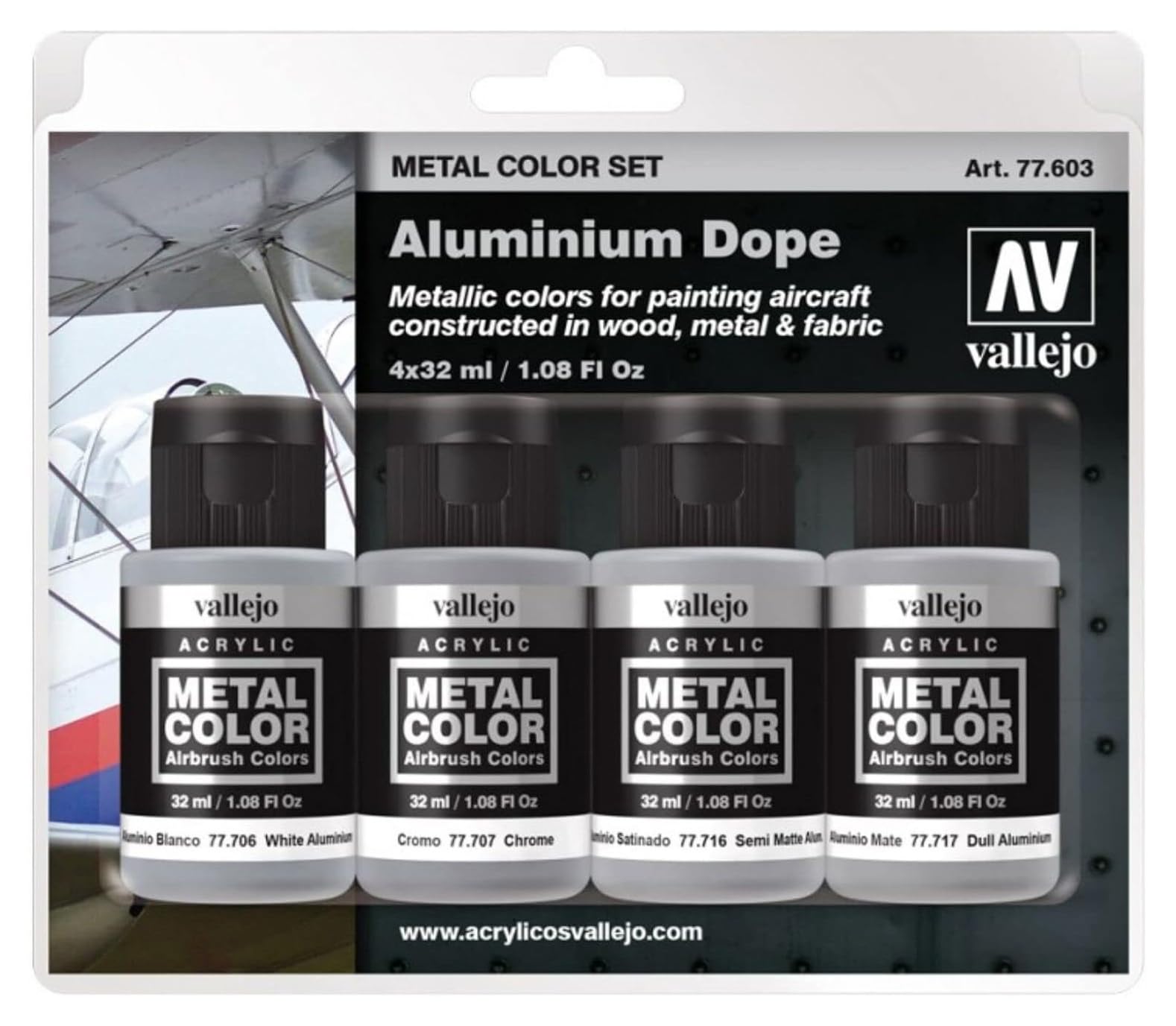 Vallejo Acrylicos Metal Color Jet Exhaust Paint Set, black, 1 Fl Oz (Pack of 1)