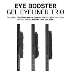 Physicians Formula Eye Booster Gel Black Eyeliner Set of 3, Shimmer, Satin, Matte, Water-Resistant, Smudge Resistant, Lasts All Day