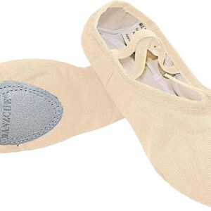 Danzcue Ballet Slipper Women's Canvas Split Sole Ballet Shoes, Ballet Pink, 9 M