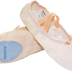 Danzcue Ballet Slipper Women's Canvas Split Sole Ballet Shoes, Ballet Pink, 9 M