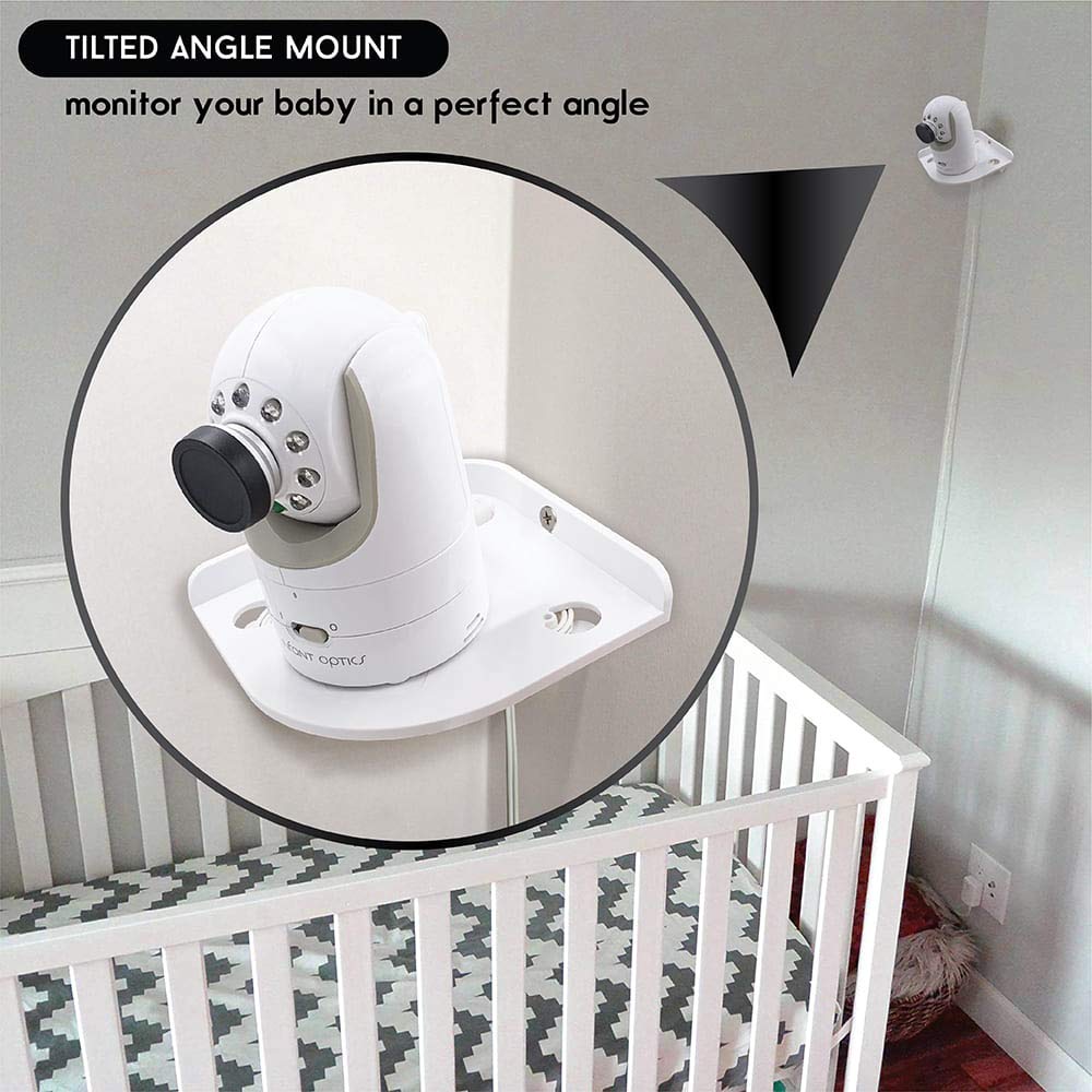 Baby Monitor Shelf Mount for Hello Baby Corner Camera Shelf Compatible with Infant Optics DXR-8 DXR-5 Arlo Baby Babysense 7 Motorola - Universal Wall Mounts Crib Cam Holder for Infants Video