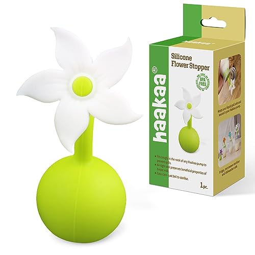 haakaa Flower Stopper Breastpump Stopper Manual Breast Pump Silicone Flower Stopper 100% Food Grade Silicone BPA PVC and Phthalate Free 1 pc, White