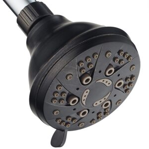aquadance oil rubbed bronze high pressure 6-setting spiral shower head-angle adjustable, anti-clog showerhead jets, tool-free installation-usa standard certified-top us brand