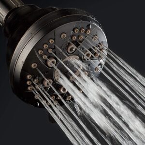 AquaDance Oil Rubbed Bronze High Pressure 6-Setting Spiral Shower Head-Angle Adjustable, Anti-Clog Showerhead Jets, Tool-Free Installation-USA Standard Certified-Top US Brand