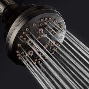 AquaDance Oil Rubbed Bronze High Pressure 6-Setting Spiral Shower Head-Angle Adjustable, Anti-Clog Showerhead Jets, Tool-Free Installation-USA Standard Certified-Top US Brand