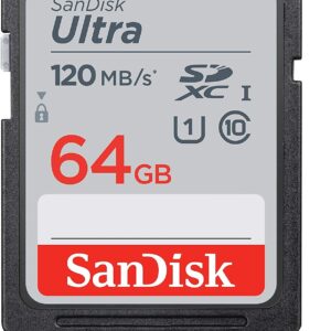 SanDisk 64GB SDXC SD Ultra Memory Card Works with Canon EOS Rebel T7, Rebel T6, 77D Digital Camera Class 10 (SDSDUN4-064G-GN6IN) Bundle with (1) Everything But Stromboli Combo Card Reader