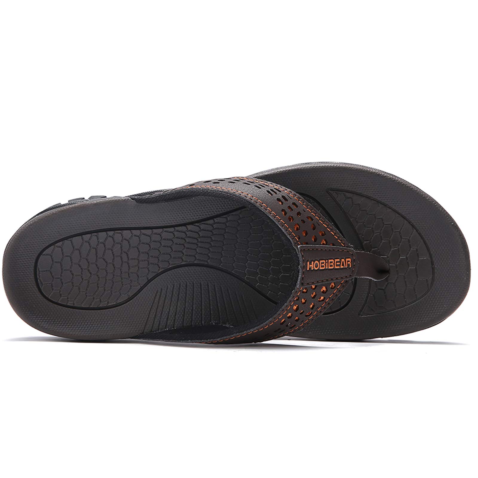 GUBARUN Mens Sport Flip Flops Comfort Casual Thong Sandals Outdoor(Brown 1, 11)