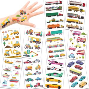 konsait 82pcs vehicles temporary tattoos car fake tattoo stickers for kids children girls boys party favors supplies kids birthday party bag filler