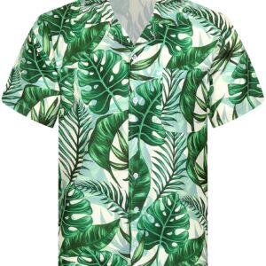 APTRO Men's Hawaiian Shirt Relaxed Fit Casual Short Sleeve Shirts HWS032 L