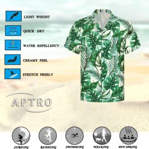 APTRO Men's Hawaiian Shirt Relaxed Fit Casual Short Sleeve Shirts HWS032 L