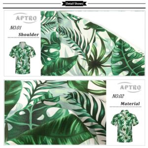 APTRO Men's Hawaiian Shirt Relaxed Fit Casual Short Sleeve Shirts HWS032 L
