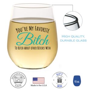 Shut Up Liver You're Fine Funny Cute Wine Glass | Stemless 15oz | Gift Box | Happy Birthday Gifts for Women or Men | Funny Wine Glasses for Women Unique Gift Idea for Her, Mom, Wife, Girlfriend