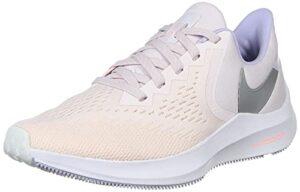 nike womens zoom winflo 6 running trainers ck4475 sneakers shoes (uk 5 us 7.5 eu 38.5, pale pink metallic silver 600)