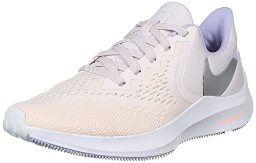 Nike Womens Zoom Winflo 6 Running Trainers CK4475 Sneakers Shoes (UK 5 US 7.5 EU 38.5, Pale Pink Metallic Silver 600)