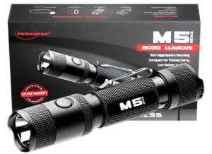 powertac m5 gen3 - the crescent wrench of tactical led rechargeable flashlights. intense 2030 lumens, 330m throw with ample fill for closer distances, enhanced magnetic charging