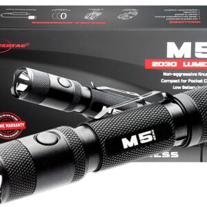 PowerTac M5 GEN3 - The Crescent Wrench of Tactical LED Rechargeable Flashlights. Intense 2030 Lumens, 330M Throw with Ample Fill for Closer Distances, Enhanced Magnetic Charging