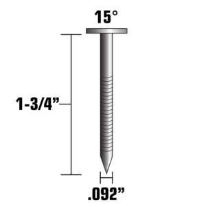 Metabo HPT Siding Nails | 1-3/4 Inch x .092 | 15 Degree | Full Round Head | Ring Shank | Wire Coil | Hot Dipped Galvanized | Total 3,600 Count | 13363HPT (Pack of 1)