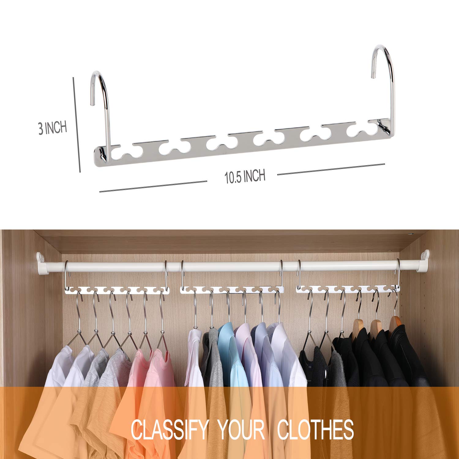 GEFTOL Space Saving Hangers Metal Hanger Magic Cascading Hanger Closet Clothes Organizer(4 Pack)