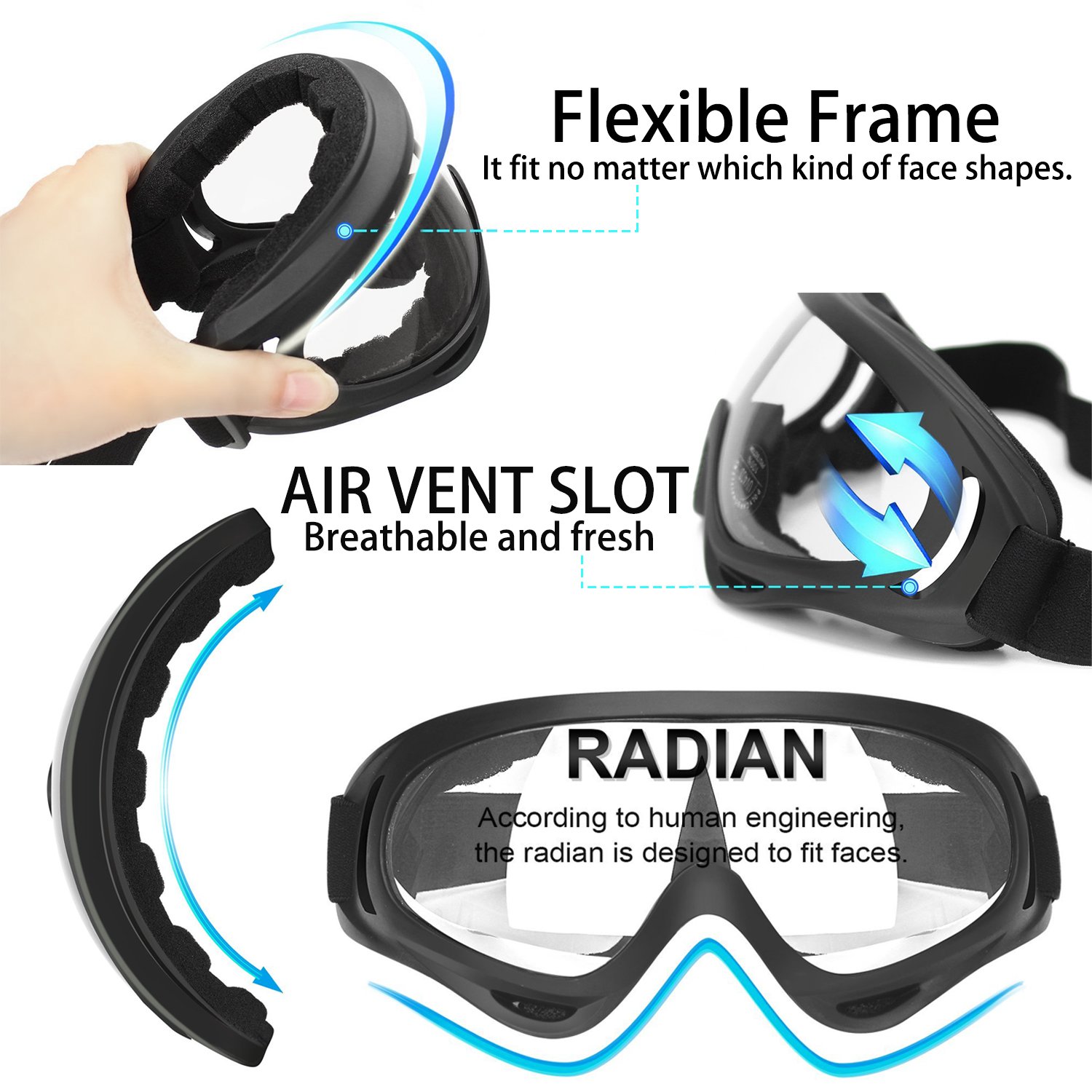 GUSTYLE 2 Pack Children's Safety Glasses with Wind Resistance and UV400 Protection Perfect for Foam Blasters Gun