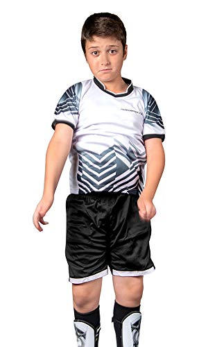 PAIRFORMANCE Soccer Jerseys for Kids, Soccer Shorts Boys Girls, Soccer Uniforms for Kids Sizes 4-15(sowhite-l)