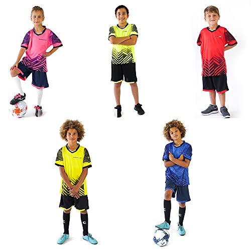 PAIRFORMANCE Soccer Jerseys for Kids, Soccer Shorts Boys Girls, Soccer Uniforms for Kids Sizes 4-15(sowhite-l)