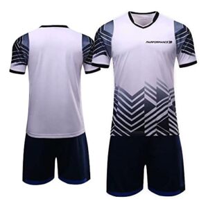 PAIRFORMANCE Soccer Jerseys for Kids, Soccer Shorts Boys Girls, Soccer Uniforms for Kids Sizes 4-15(sowhite-l)