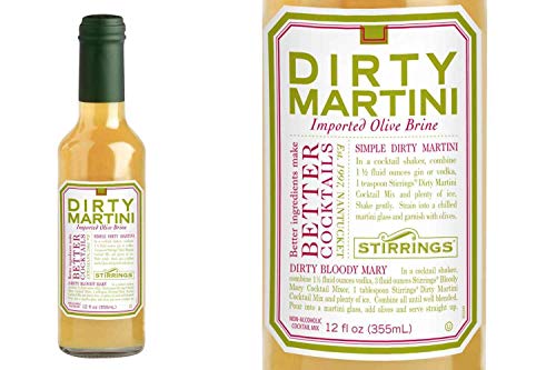 Stirrings All Natural Dirty Martini Cocktail Mixer - 12 ounce bottle | Pack of (3)