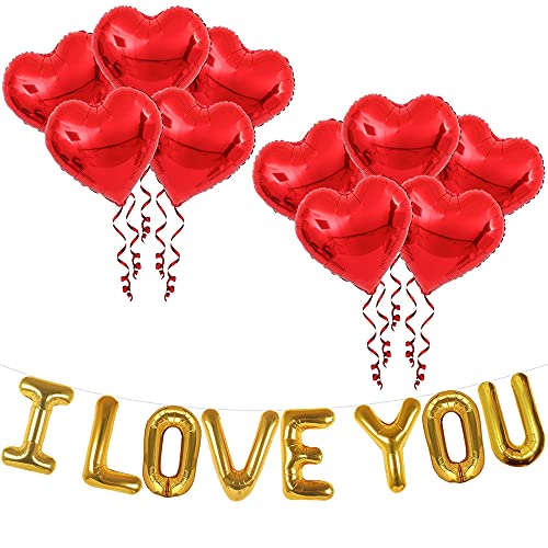 KatchOn, I Love You Balloons Set - Pack of 20 | Red Love Balloon, Romantic Decorations Special Night, Red Heart Balloons | Valentine Balloons for Valentines Day Decor, I Love You Balloons For Him