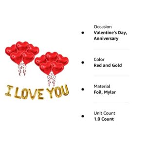 KatchOn, I Love You Balloons Set - Pack of 20 | Red Love Balloon, Romantic Decorations Special Night, Red Heart Balloons | Valentine Balloons for Valentines Day Decor, I Love You Balloons For Him