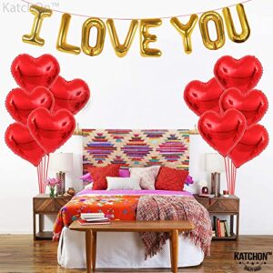 KatchOn, I Love You Balloons Set - Pack of 20 | Red Love Balloon, Romantic Decorations Special Night, Red Heart Balloons | Valentine Balloons for Valentines Day Decor, I Love You Balloons For Him