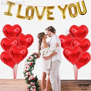 KatchOn, I Love You Balloons Set - Pack of 20 | Red Love Balloon, Romantic Decorations Special Night, Red Heart Balloons | Valentine Balloons for Valentines Day Decor, I Love You Balloons For Him