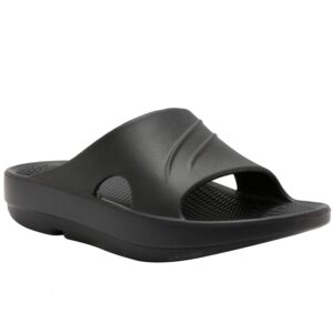 kocota men's and womens arch support recovery slide sandals black 10-11 women/8-9 men.