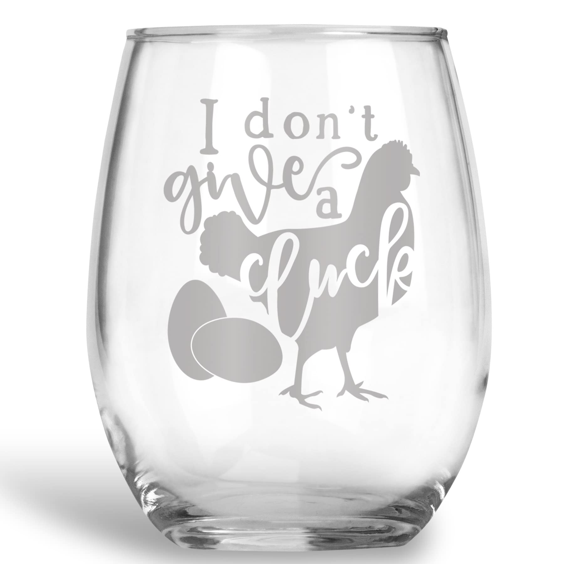 I don't Give a Cluck, Chicken Stemless Glass Funny Gift for Women