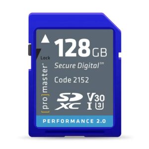 promaster sdxc 128gb performance 2.0, memory card, (model 2152)