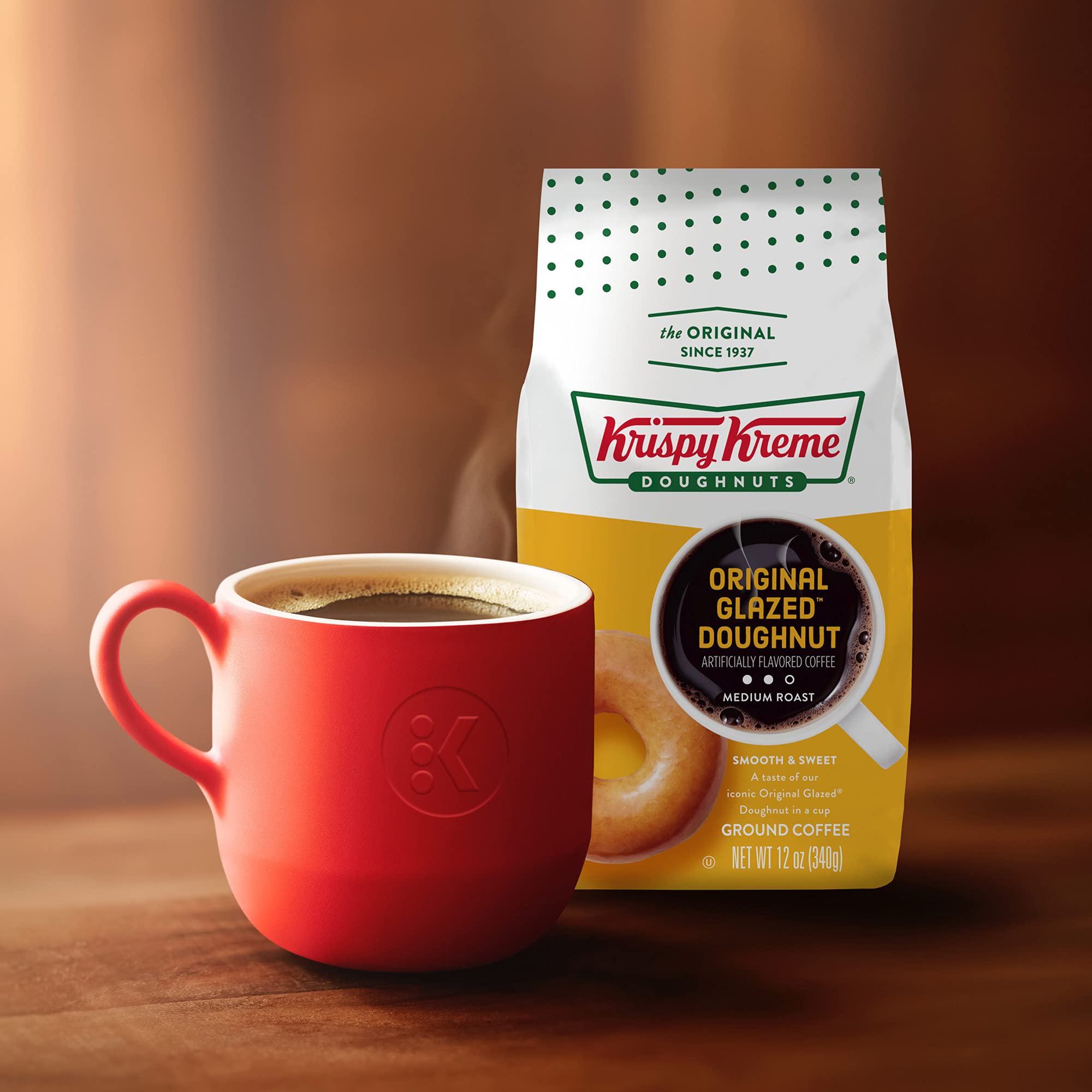 Krispy Kreme Doughnuts Original Glazed Donut Ground Coffee, Bagged 12oz