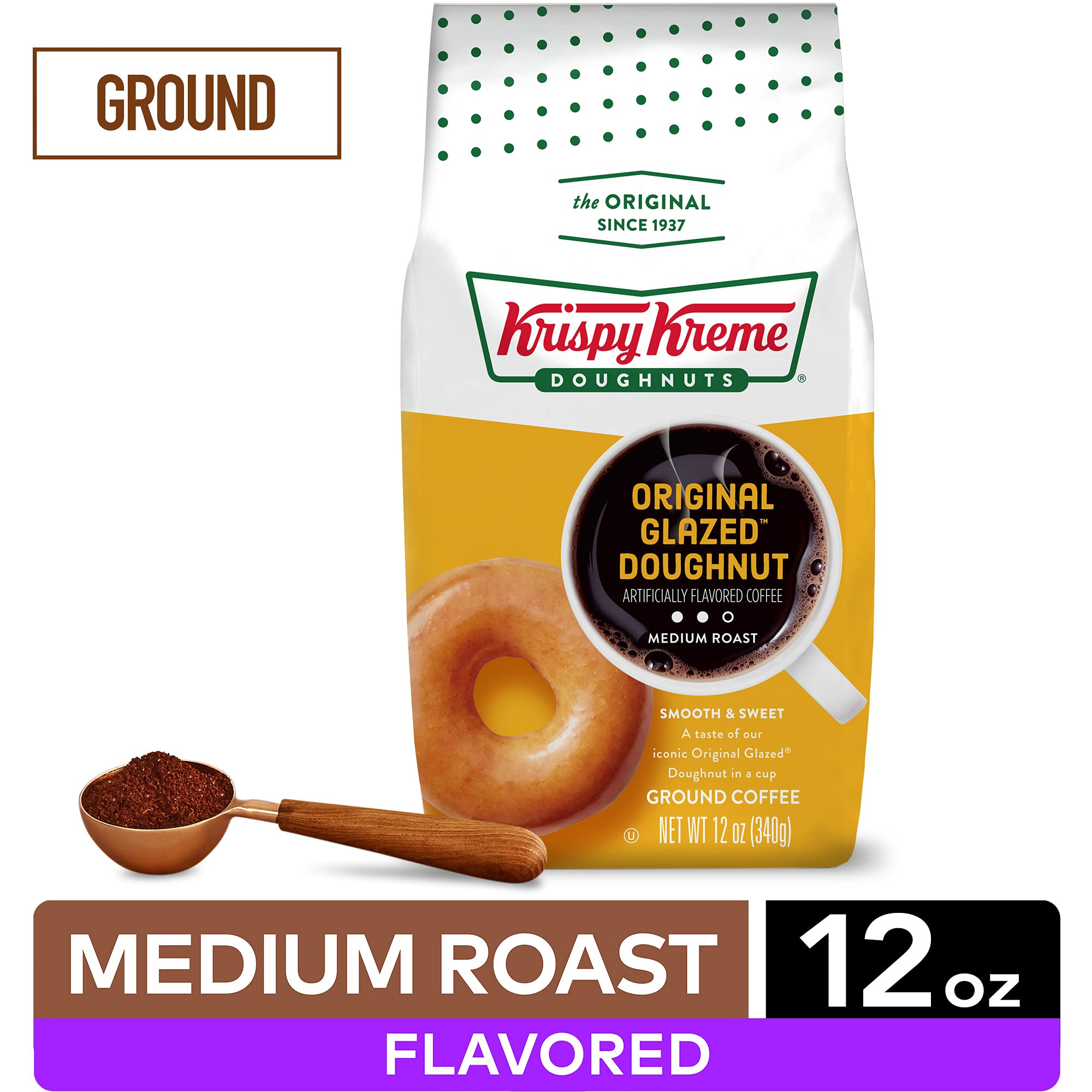 Krispy Kreme Doughnuts Original Glazed Donut Ground Coffee, Bagged 12oz