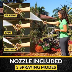 Bionic Steel Pro 50 FT Garden Hose with Nozzle, 304 Stainless Steel Metal Water Hose 50Ft, Flexible Hose, Kink Free, Lightweight and Durable, Crush Resistant Fitting, Easy to Coil, 500 PSI 2024 Model