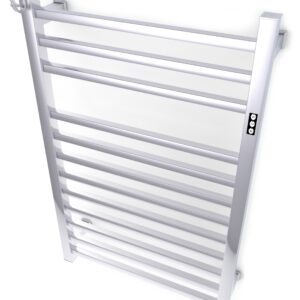 Brandon Basics Wall Mounted Electric Towel Warmer with Built-in Timer and Hardwired and Plug in Options (Brushed)