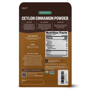 FGO Organic Ceylon Cinnamon Powder, 100% Raw from Sri Lanka, 16oz, Packaging May Vary (Pack of 1)