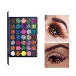 veronni pro 35 color glitter shimmer eyeshadow makeup palette pigment stage make up eye shadow plattet (35 glitter)
