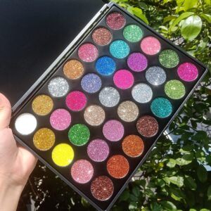 VERONNI Pro 35 Color Glitter Shimmer Eyeshadow Makeup Palette Pigment Stage Make Up Eye Shadow Plattet (35 Glitter)