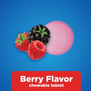 Amazon Basic Care Dual Action Complete, Chewable Acid Reducer Plus Antacid Tablets, Berry Flavor, Heartburn Medicine, Acid Indigestion Relief, 50 Count