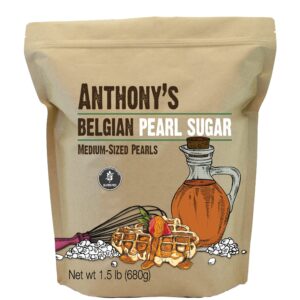 Anthony's Belgian Pearl Sugar, 1.5 lb, Batch Tested and Verified Gluten Free, Medium Sized Pearls