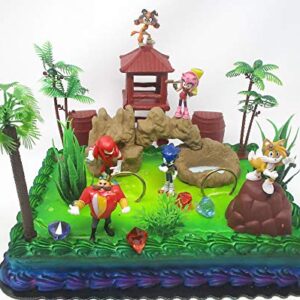 Sonic the Hedgehog Deluxe Cake Topper Set with Sonic and Friends (Unique Design)