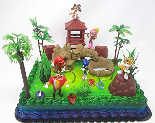 Sonic the Hedgehog Deluxe Cake Topper Set with Sonic and Friends (Unique Design)