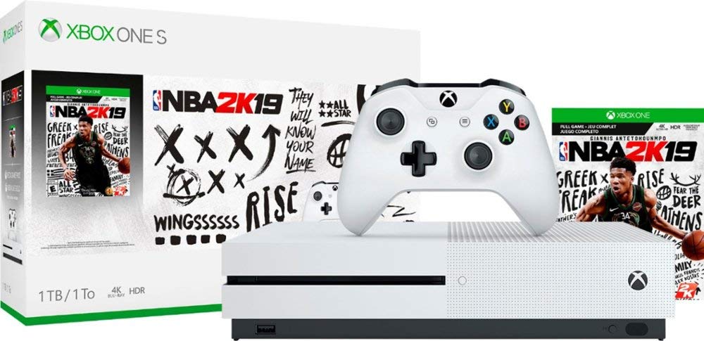 Newest Microsoft Xbox One S 2TB Hard Drive NBA 2K19 Bundle Console (4K Ultra HD Blu-ray) with Wireless Controller | Dolby Atmos Sound | Wi-Fi | USB 3.0