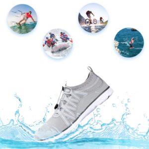 Summer Outdoor Water Shoes Beach Swim Aqua Water Shoes Socks for Women Men Surf Yoga Beach Walking Grey/White 44 EU