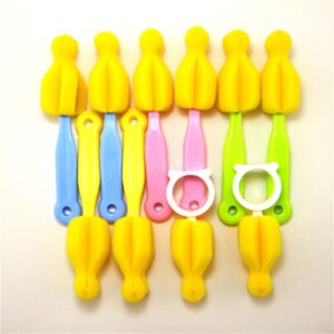10pcs baby nipple milk bottle pacifier sponge cleaning brushes brush cleaner cleaning tool for all wide and standard nipples baby bottle coffee cup,random color